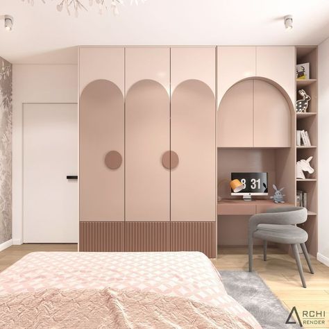 Yellow Walk In Closet, Daughter Room Design Modern, Bedroom Wardrobe With Mirror, Room Decoration Ideas Simple, Single Room Decoration Ideas, Kids Wardrobe Design Modern, Kids Bedroom Wardrobe Design, Simple Room Decoration Ideas, Kids Room Wardrobe