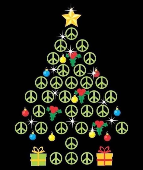 Peace Sign Art Hippie, Classroom Door Decorating, Peace Sign Art, Merry Christmas Pictures, Peace Love Happiness, Christmas Artwork, Christmas Tree Art, Cute Christmas Wallpaper, Hippie Peace