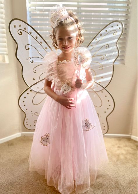 Tooth Fairy Costume Kids, Tooth Fairy Costume Diy, Fancy Dress Diy, Tooth Fairy Costume, Halloween Costume Ideas For Kids, Tooth Costume, Fairy Costume For Girl, Tooth Fairy Costumes, Maleficent Halloween Costume