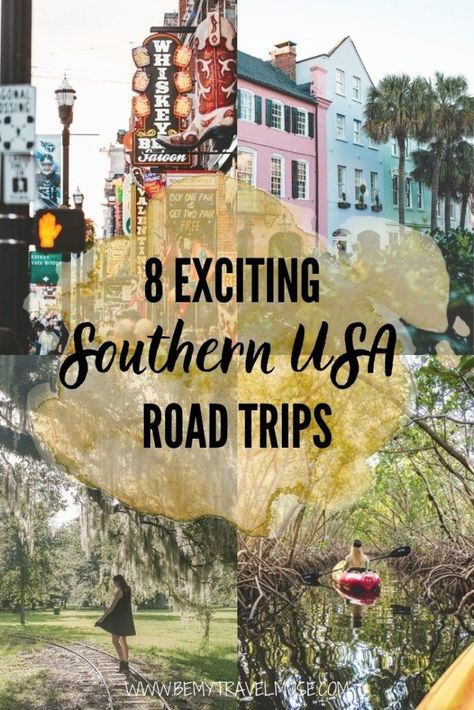 Southern Road Trip Route, Road Trips In The South, Southern Us Travel Destinations, South Road Trip, Deep South Road Trip, Southern Usa Road Trip, South East Road Trip Usa, Road Trip Southern States, Road Trip Tennessee