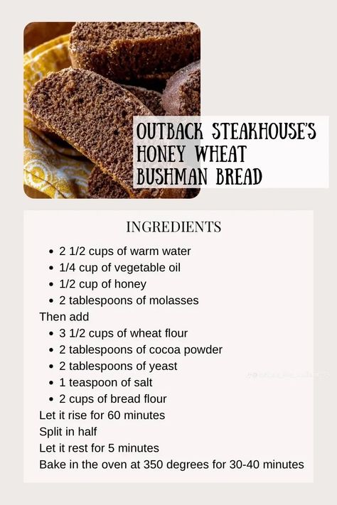 Recipe for Outback's bread! (Jordan the Stalliin on TikTok) #clonerecipes #recipes #outbacksteakhouserecipes Sunbeam Bread Maker Recipes, Outback Bread Recipe For Bread Machine, Copycat Outback Bread, Outback Copycat Recipes, Simple Mills Copycat Recipes, Outback Bread Recipe, Outback Steakhouse Bread, Outback Bread, Pumpernickel Bread Recipe