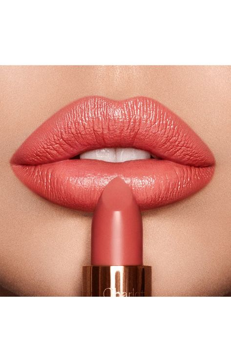 Coral Pink Lipstick, Charlotte Tilbury Lipstick, Coral Lipstick, Coral Lips, Best Lipsticks, Kissable Lips, Lip Lacquer, Perfect Lips, Secret Ingredient