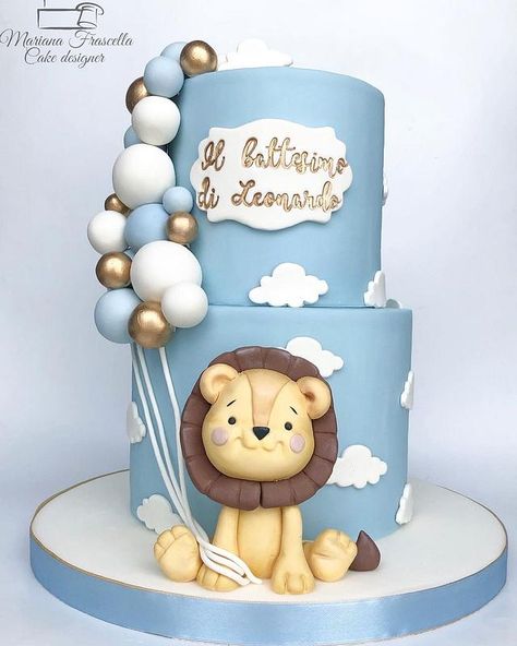 Minnie Cake Topper, Lion Birthday Cake, Teddy Bear Birthday Cake, Lion Baby Shower, Baby Boy Birthday Cake, Wild Birthday Party, Minnie Cake, Teddy Bear Birthday, Baby Birthday Themes