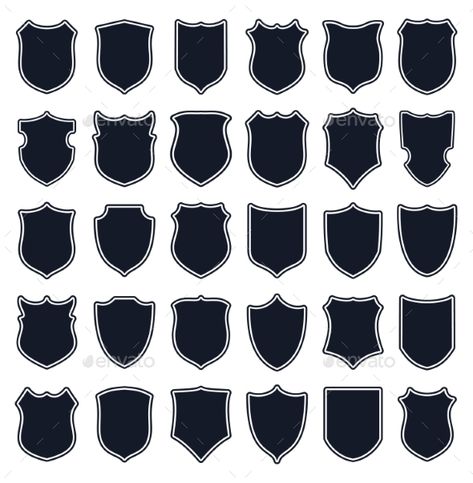 Shields Design, Decorative Symbols, Shield Designs, Elements For Design, Heraldry Design, Photoshop Shapes, Wooden Shield, Shield Icon, Security Logo