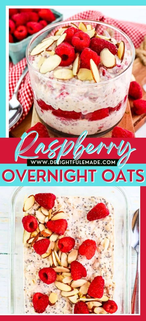 Raspberry Overnight Oats Raspberry Oats, Peach Overnight Oats, Raspberry Overnight Oats, Best Meal Prep Containers, 20 Grams Of Protein, Healthy Breakfast Meal Prep, Best Meal Prep, Overnight Oats Healthy, Raspberry Recipes