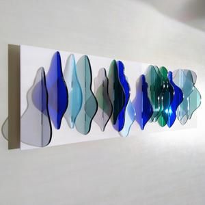 Acrylic Sculpture Artworks, Wood Block Wall Art, Wood Block Wall, Beachy House, Modern Wall Sculptures, Matric Farewell, 3d Art Sculpture, Painted Wood Walls, Acrylic Sculpture