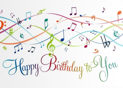 Happy Birthday with Musical Notes in rainbow colors. Happy Birthday Music Notes, Happy Birthday Music, Business Birthday, Birthday Wishes For Kids, Happy Birthday Cards Diy, Birthday Card Sayings, Happy Birthday Vintage, Happy Birthday Art, Beautiful Birthday Cards