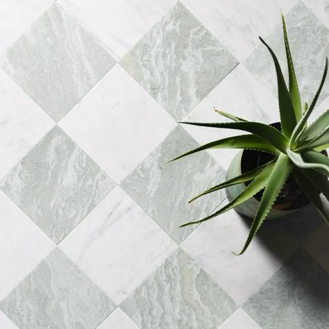 STAREL stones on Instagram: "Newest addition to our collection, Mint Green marble checkerboard is stunning two colour combination that can be both the feature element of the room as well as a neutral background. Or you can let your imagination run wild and use Mint Green along with our other checkerboard colours." Green Checkered Tile Floor, Green Checkered Floor, Kitchen With Terracotta Floor, Mint Green Bathroom, Braxted Park, Mudroom Floor, Potting Room, Mudroom Flooring, Stone Tile Flooring