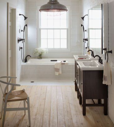 Double Shower Heads, Double Shower, Bad Inspiration, Upstairs Bathrooms, Bathroom Redo, Tub Shower Combo, Bathroom Layout, Bathroom Renos, Bath Remodel