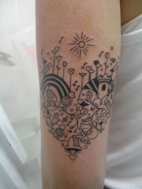 Coração de pássaros Doodle Tattoo, Up Tattoos, Great Tattoos, Skin Art, Mini Tattoos, Love Tattoos, Tattoo You, Pretty Tattoos, Heart Tattoo