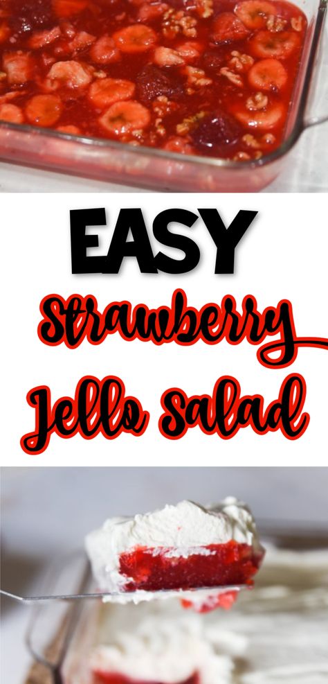 Strawberry Jello Dessert, Strawberry Jello Salad, Peach Jello, Fruit Salad With Pudding, Jello Salads, Jello Dessert Recipes, Jello Desserts, Strawberry Jello, Jello Salad