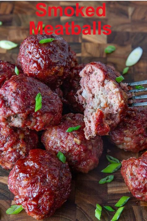 Smoked Meatballs - Binky's Culinary Carnival Smoker Meatballs, Wood Fired Recipes, Smoked Meatballs, Dinner Staples, Fresh Bread Crumbs, Smoked Food, Bbq Menu, Healthy Meat Recipes, Smoked Meat