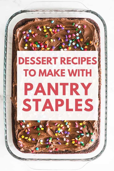 Baking Recipes With Basic Ingredients, Easy Dessert Few Ingredients, Pantry Baking Recipes, Desserts To Make In Bulk, Dessert With Ingredients You Have, Baking With Things You Have At Home, Easy Pantry Cookies, Pantry Cookie Recipes, Desserts From Pantry Staples