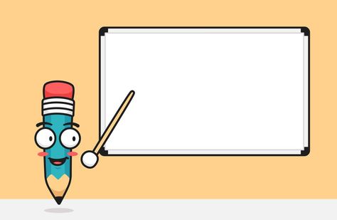 Pencil Character point the whiteboard with stick teaching presenting presentation illustration with text space template Pencil Character, Space Template, Presentation Illustration, Drawing Shapes, The Pencil, Cartoon Background, Whiteboard, White Board, Vector Art