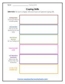 Teaching Coping Skills To Adults, Coping Strategies Worksheet, Types Of Coping Skills, Coping Strategies Activities, Coping Skills Activity For Teens, Coping Skills Toolbox Ideas, Emotional Regulation Worksheets, Coping Skills Activity, Coping Skills Worksheet