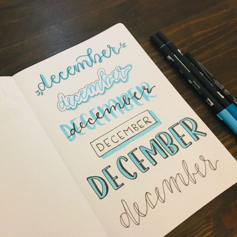 December Writing Fonts, December Header Ideas, December Title Ideas, December In Cursive, December Journal Ideas Cover, December Whiteboard Ideas, December Font Ideas, December Hand Lettering, December Header