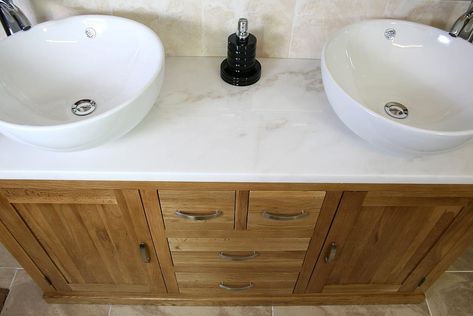 603wmcb0253 Bathroom Double Vanity, Reclaimed Wood Bathroom Vanity, His And Hers Bathroom, Double Vanity Unit, Oak Bathroom Vanity, Bathroom Vanity Unit, Cream Marble, Oak Bathroom, Wood Bathroom Vanity