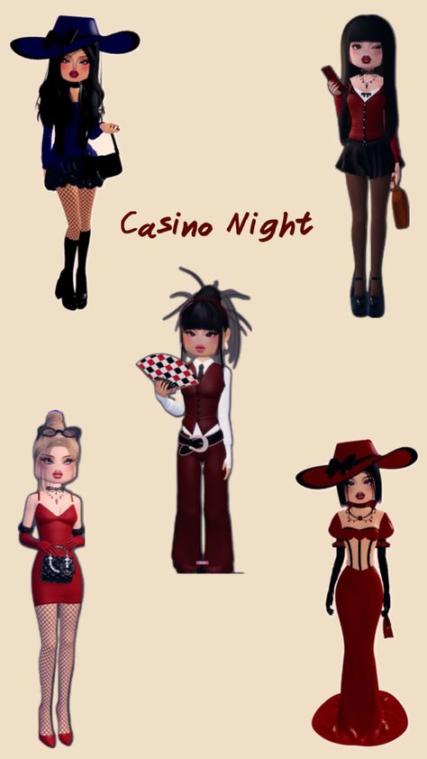 Dti Theme Casino Night, Dti Game Night, Casino Night Dress To Impress, Casino Night Outfit, Club Makeup, Baby Wardrobe, Roblox Games, Casino Outfit, Casino Night