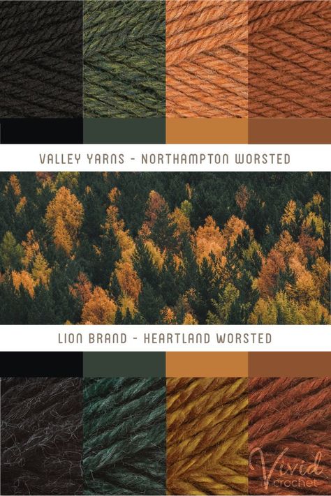 Color Palette For Crochet Cardigan, Color And Pattern Combinations, Earthy Room Color Palette, Fall Color Palette Yarn, Color Combinations For Knitting, Boho Yarn Color Palette, Earth Tone Color Palette Yarn, Fall Yarn Color Combinations, Fall Crochet Color Combos