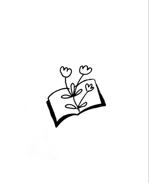 Cute Book Drawing Easy, Mini Book Drawings, Cute Book Doodles, Bookworm Doodle, Book Sketches Doodles, Open Book Doodle, Book Doodles Easy, Literature Doodles, Cute Book Drawing