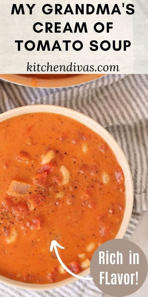 Pasta Tomato Soup, Crockpot Tomato Soup, Tomato Rice Soup, Creamy Tomato Soup Recipe, Easy Tomato Soup Recipe, Tomato Bisque Soup, Chicken Soup Recipes Homemade, Fresh Tomato Soup, Cream Of Tomato