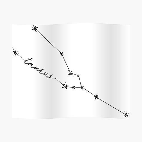 Taurus Zodiac Constellation Drawing Sticker Poster Taurus Tattoo Designs, Taurus Zodiac Constellation, Taurus Symbol Tattoo, Ox Tattoo, Constellation Drawing, Star Constellation Tattoo, Taurus Bull Tattoos, Taurus Constellation Tattoo, Taurus Tattoo