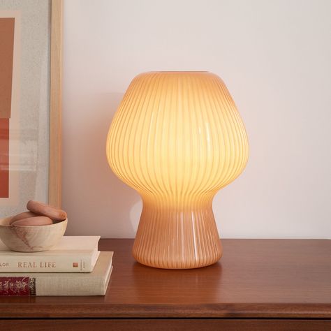 Ribbed Glass Table Lamp | Modern Light Fixtures | West Elm Jar Table Lamp, Teen Furniture, Lamp Antique, Smart Bulbs, Casa Vintage, Ribbed Glass, Room Planning, Modern Light Fixtures, Accent Lamp