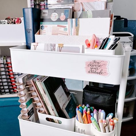 Cart Organization Ideas Bedroom, Bible Study Supply Organization, Bible Cart, Bible Study Methods Ideas, Planner Cart, Cart Organization, Teacher Cart, Ashley Anderson, Studying The Bible