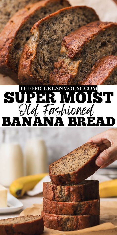 Traditional Banana Bread, Big Batch Banana Bread Recipe, Banana Bread Recipe With Cinnamon, Southern Banana Bread Recipe, Big Batch Banana Bread, Healthy Moist Banana Bread, 3 Banana Bread Recipe, Old Fashioned Banana Bread, Super Moist Banana Bread Recipe