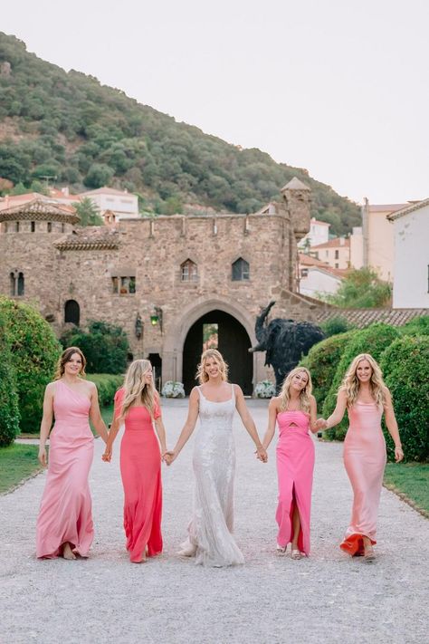 Dusky Pink Bridesmaid Dresses, Dusky Pink Bridesmaids, Pale Pink Bridesmaids, Bridal Shop Decor, Bridesmaid Color Scheme, Bridesmaid Dresses Floral Print, Pink Bridesmaids Dresses, Hot Pink Bridesmaids, Fairytale Wedding Dress