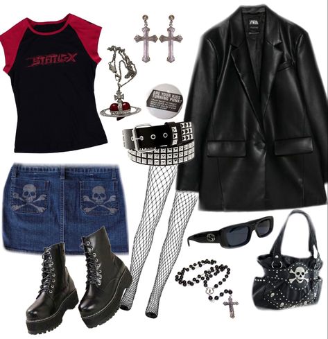 Punk Outfit, Grunge Punk, Alt Fashion, Swaggy Outfits, Alternative Outfits, Edgy Outfits, 2000s Fashion, Swag Outfits, Lookbook Outfits