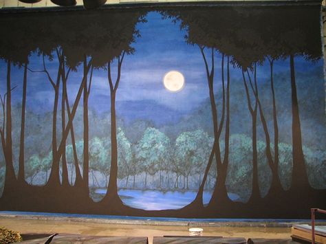 Forest Set Design, Midnight Summer Dream, Theatre Backdrops, Paper Theater, Midsummer Dream, Nice Night, Forest Backdrops, Stage Set Design, Set Design Theatre