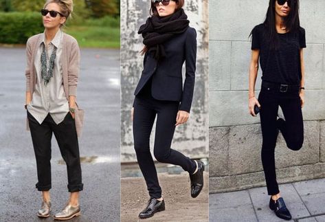 how to wear oxford shoes What To Wear With Oxfords Women, Black Oxford Shoes Outfit Women, Women Oxford Shoes Outfit Work, Oxfords Womens Outfits, Black Brogues Outfit, Oxford Women Outfit, Oxford Outfits Women, Black Oxford Shoes Outfit, Outfits With Oxford Shoes