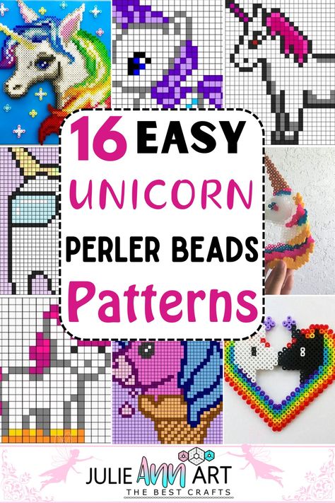 Easy Unicorn Perler Beads Patterns 1 Bead Pets Pattern Diy Tutorial, Unicorn Perler Beads, Perler Beads Unicorn, Unicorn Perler Bead Pattern, 3d Perler Bead, Beads Patterns, Graph Crochet, Fuse Bead Patterns, Diy Perler Bead Crafts