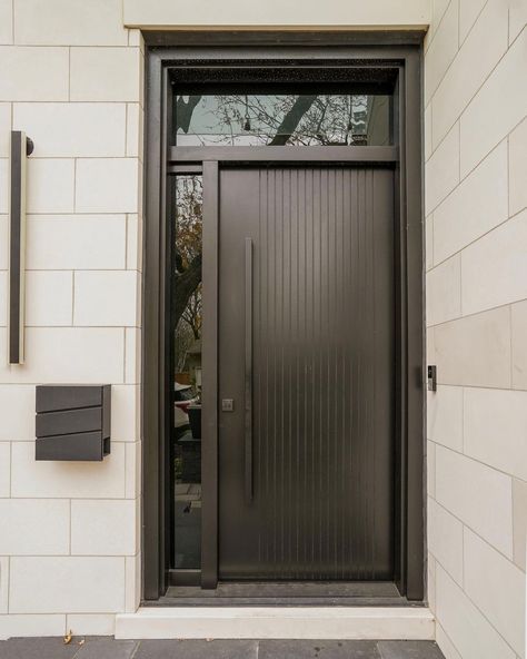 There’s just something special about a black entrance door ✔️ It all defines the space and makes a huge impact on the surroundings… | Instagram Black Entrance Door, Black Front Door Ideas, Black Entrance, Black Entry Doors, Front Door Images, Black Exterior Doors, Front Door Ideas, Black Front Door, Modern Entrance Door