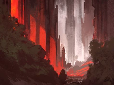 Noah Bradley Art, Noah Bradley, Creepy Backgrounds, Game Concept Art, Fantasy Concept Art, Color Inspo, Environment Design, Environment Concept Art, Children Illustration