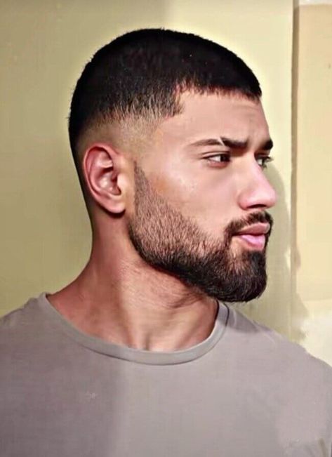 Buzz Haircut Men Aesthetic, Mens Bread Style For Men, Best Buzz Cuts For Men, Trimmed Beard Styles Short, Indian Beard Styles For Men, Buzz Haircut Men With Beard, Medium Buzz Cut, Bus Cut Hairstyle, Army Cut Hairstyle Men