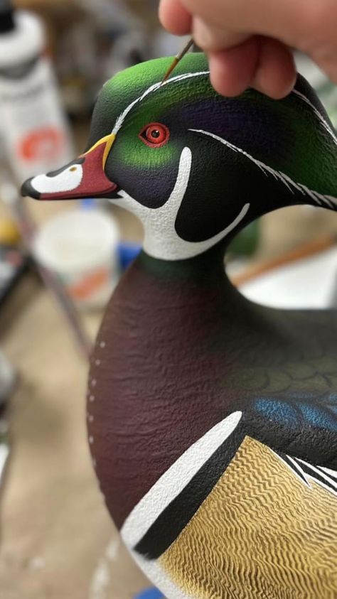 Decoy Carving Ducks, Waterfowl Art, Decoy Carving, Wood Burning Tool, Wood Duck, Bird Carving, Duck Decoys, Wood Ducks, Carving Art