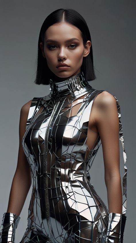 Fashion Of The Future, Avant Garde Fashion Couture, Futuristic Fashion Women, Galactic Glam, Futuristic Woman, Neoprene Fashion, Futuristic Accessories, Avant Garde Outfit, Unconventional Materials