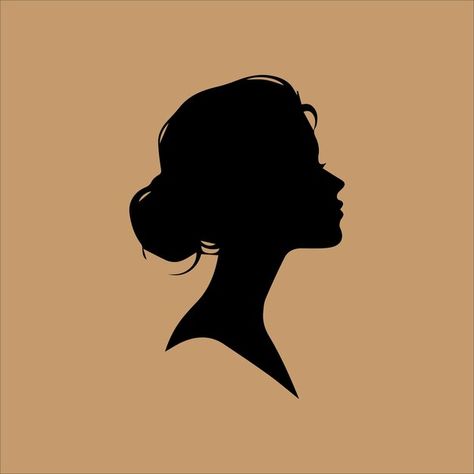 Silhouette of a woman head on a brown ba... | Premium Vector #Freepik #vector #trendy-fashion-illustration #elegant-fashion-portrait #graceful-feminine-charm #lovely-facial-features Woman Silhouette, Fashion Portrait, Iconic Photos, Vector Photo, Graphic Resources, Fashion Illustration, Vector Images, Vector Illustration