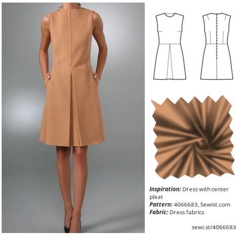 Simple Dress Diy, Nude Satin Dress, Clothing Sewing Patterns, Pleats Pattern, Dress Sewing Tutorials, Couture Sewing Techniques, Online Pattern, Minimalist Wardrobe, Tailored Dress