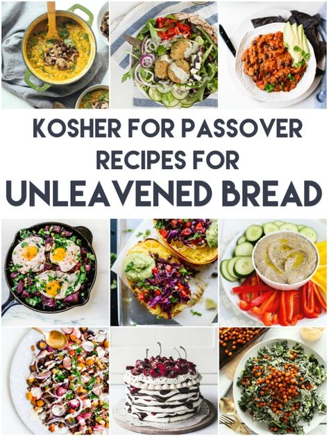 Kosher for Passover Recipes for the Week of Unleavened Bread | Land of Honey Seder Meal Recipes, Passover Meal Ideas, Biblical Meals, Kosher For Passover Recipes, Unleavened Recipes, Matzah Recipes, Shabbat Meals, Hanukkah Latkes, Passover Recipes Dinner