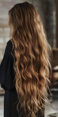 Long Wavy Light Brown Hair Aesthetic, Ethereal Hairstyles Long, Long Wavy Brunette Hair Natural, Long Wild Curly Hair, Long Waist Length Hair, Healthy Long Blonde Hair, Long Hair Length, Big Hair Aesthetic, Long Blonde Hair Natural