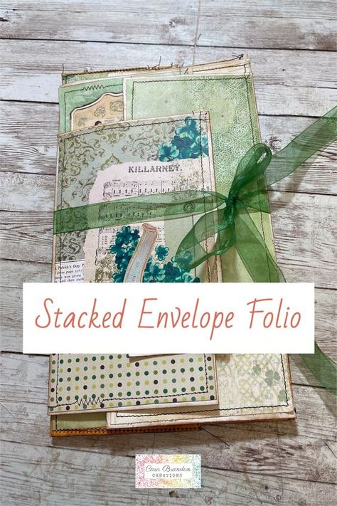 Envelope Folio Tutorial, Junk Mail Envelope Journal, Envelope Album Tutorial, Envelope Journal Tutorials, Stacked Envelope Junk Journal, Envelope Junk Journal Tutorial, Junk Journal Folio Ideas, Junk Journal Envelope Ideas, Envelope Journal Ideas