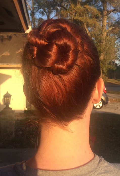 Robe braid bun, updo, long hair, classic, elegant, redhead, red hair Red Hair Ballerina, Ginger Bun Hair, Ginger Hair Updo, Redhead Updo, Ballet Reference, Red Hair Updo, Updo Long Hair, Red Hair Ponytail, Braid Bun Updo