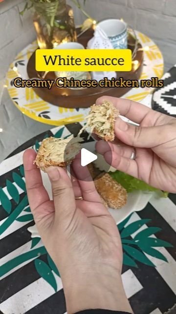 kitchen with fzee on Instagram: "White sauce Creamy Chinese Chicken rolls recipe to store for Ramzan @kitchen_with_fzee #instafoodreels #instafoodie #foodie #iftar #iftarideas #ramzanrecipes #chineserolls #chickenroll #chickenrolls #creamychicken #reelsinstagram #foodinsta #foodlovers #kidsfavourite #reelitfeelit #reelkerofeelkero" Nonveg Snacks, Chicken Rolls Recipe, Chinese Rolls, White Sauce Chicken, Rolled Chicken Recipes, Chicken Roll, Indian Dessert, Chicken Rolls, Chinese Chicken