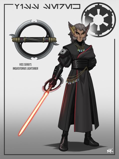 Inquisitor Star Wars, Darth Vader Kylo Ren, Sith Warrior, D&d Star Wars, Star Wars Visions, Star Wars Lightsaber, Imperial Officer, Kyber Crystal, Dark Galaxy