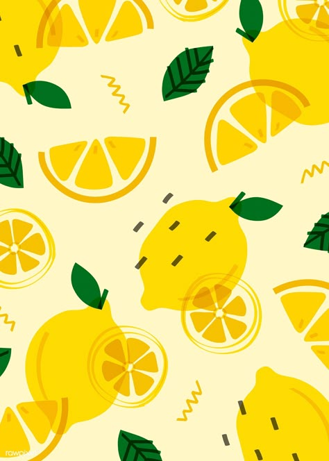 Summer lemon fruit pattern vector | free image by rawpixel.com / busbus / NingZk V. Deco Fruit, Pineapple Wallpaper, Fruit Logo, Lemon Pattern, Lemon Fruit, 강아지 그림, Fruit Wallpaper, Keramik Design, 카드 디자인