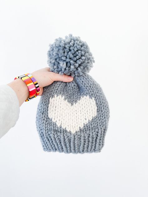 Knit Valentine Patterns, Free Baby Hat Knitting Pattern, Mommy And Me Knit Hat Pattern, Knit Heart Hat Pattern Free, Heart Knit Pattern, Heart Hat Knitting Pattern, Chunky Knit Hat Pattern Free Kids, Snowflake Knitting Pattern, Heart Knitting Pattern Free