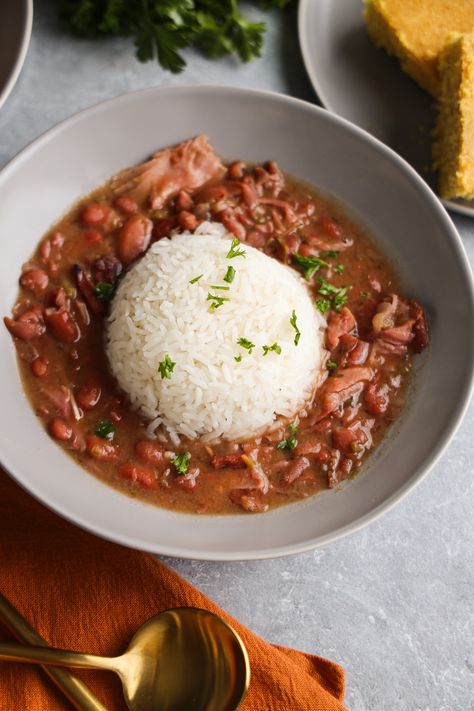 Cajun Red Beans and Rice Emerils Red Beans And Rice, Red Beans And Rice Recipe Dry Beans, Red Beans And Rice In Crockpot, Creole Butter Beans, Bean And Rice Meals, Red Beans And Rice Recipe Smoked Turkey, Red Beans Rice And Sausage Crock Pot, Red Beans And Rice With Shrimp, Red Beans And Rice Ham Hock